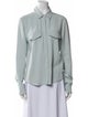 Joseph Silk Long Sleeve Button-Up Top