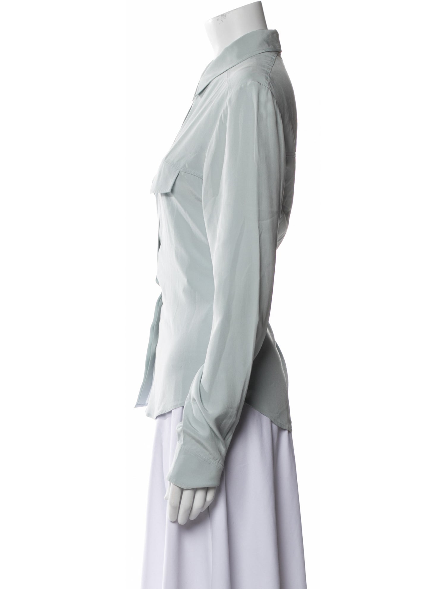 Joseph Silk Long Sleeve Button-Up Top