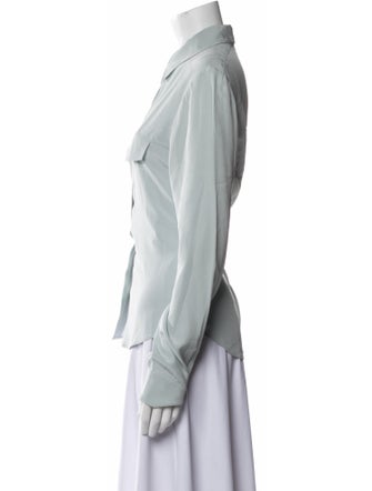 Joseph Silk Long Sleeve Button-Up Top
