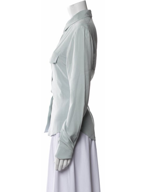 Joseph Silk Long Sleeve Button-Up Top