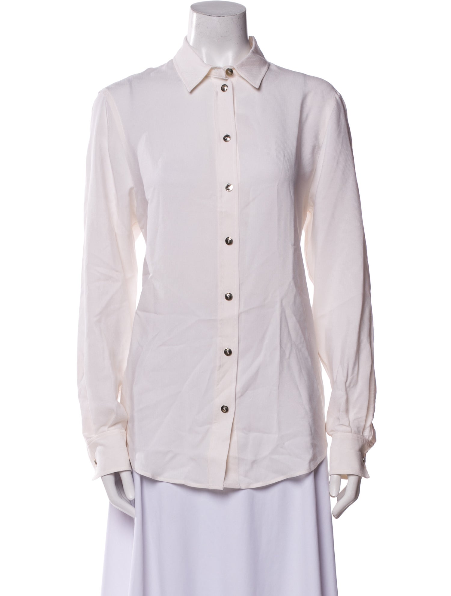 Joseph Silk Long Sleeve Button-Up Top