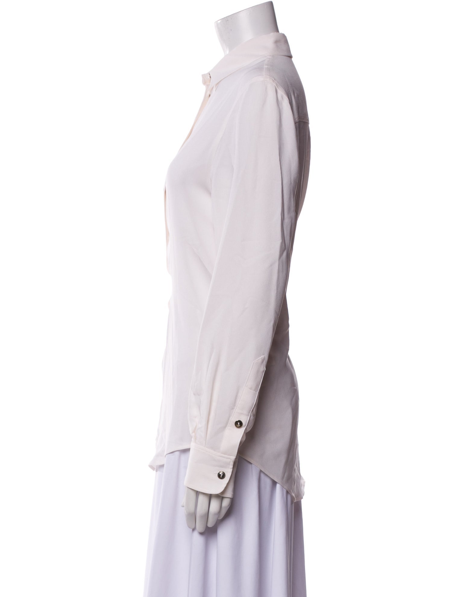 Joseph Silk Long Sleeve Button-Up Top