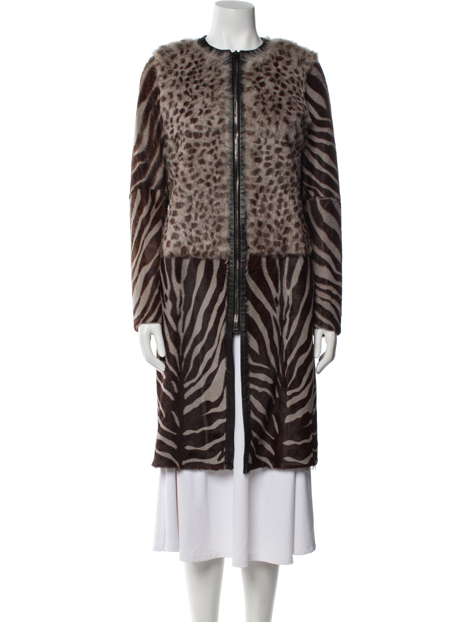 Joseph Animal Print Fur Coat