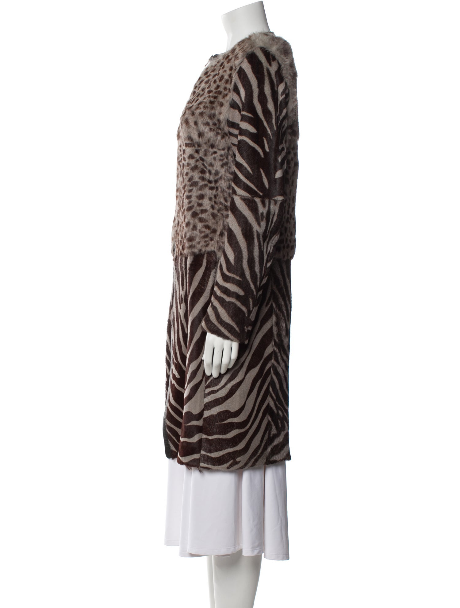 Joseph Animal Print Fur Coat