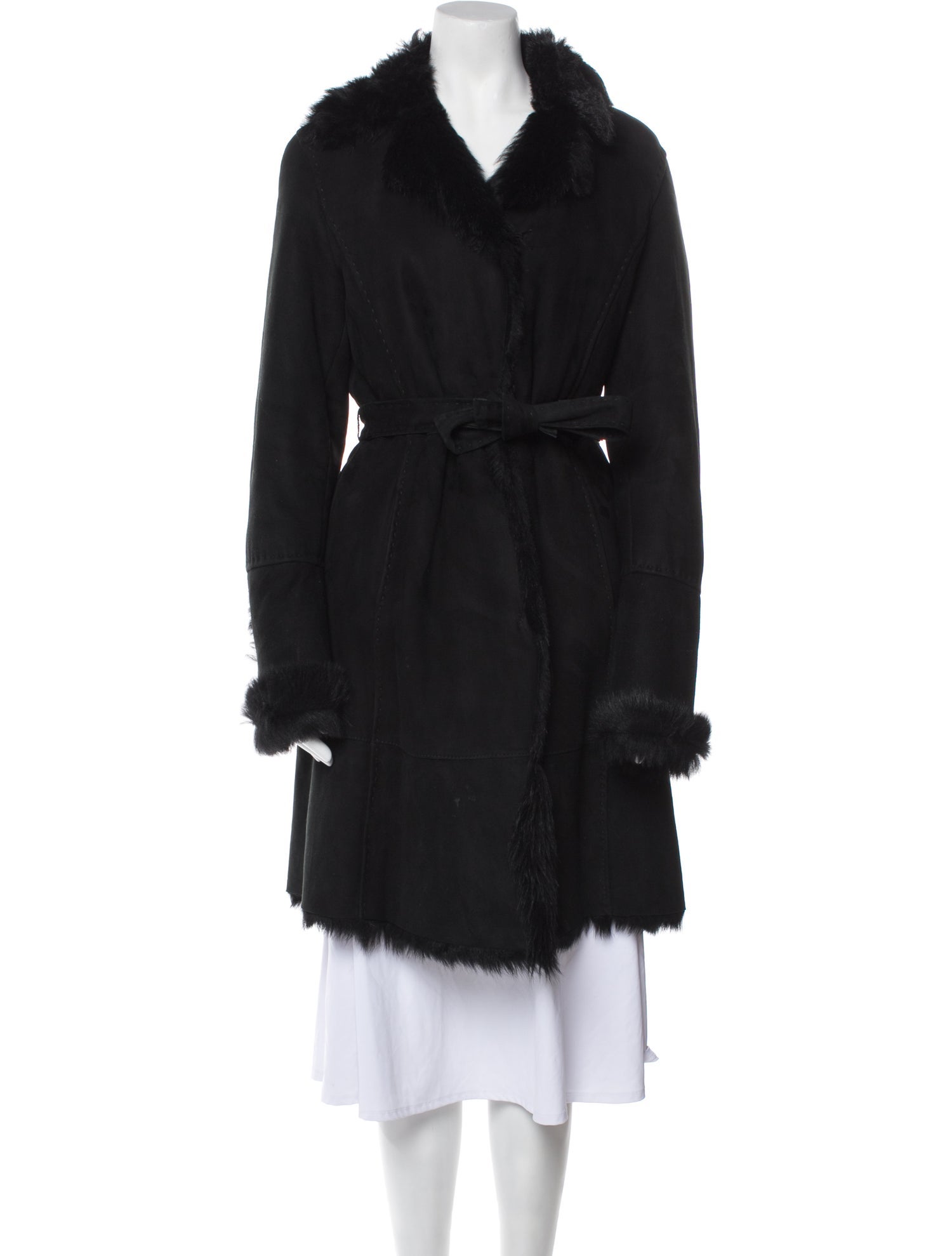 Joseph Leather Faux Fur Coat