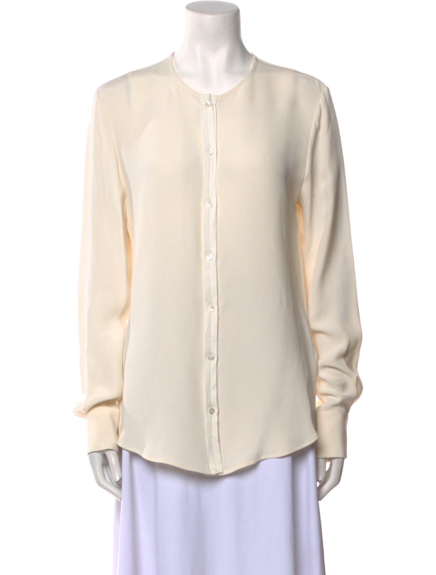 Joseph Silk Crew Neck Button-Up Top w/ Tags