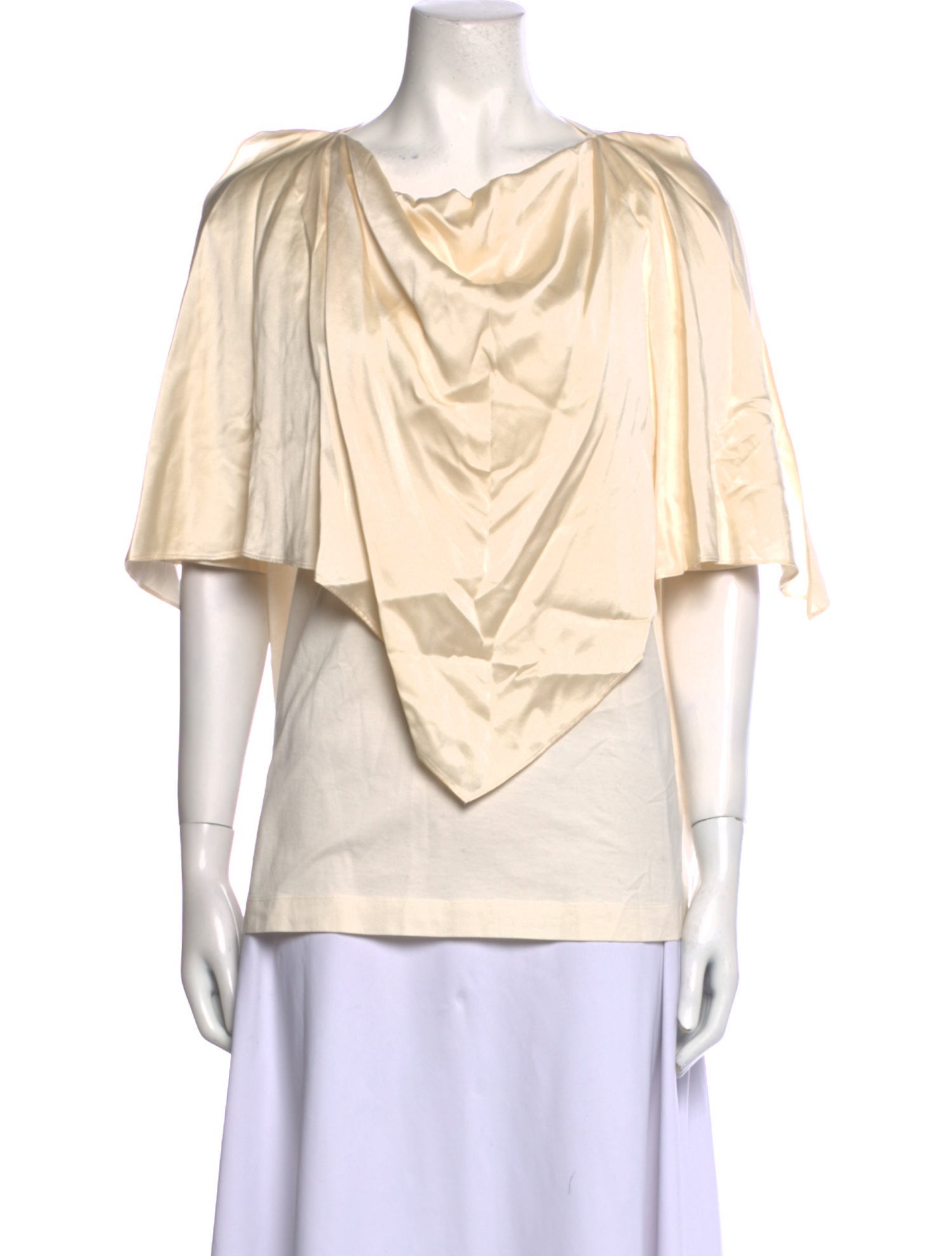 Joseph Cowl Neck Short Sleeve Blouse