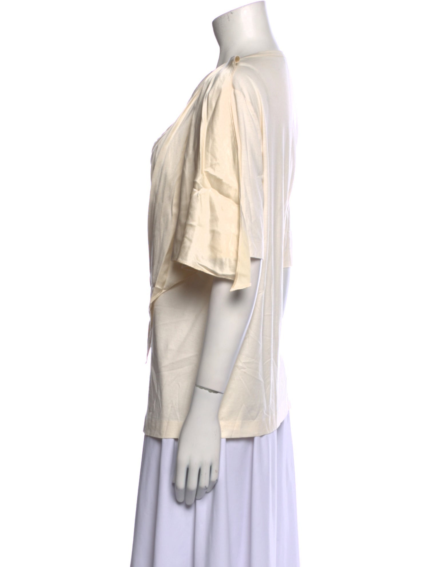 Joseph Cowl Neck Short Sleeve Blouse