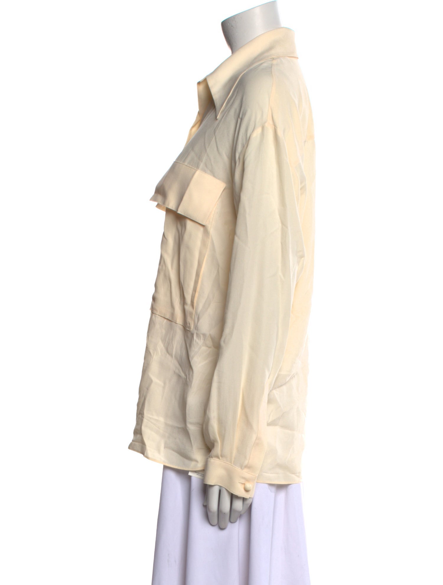 Joseph Silk Long Sleeve Button-Up Top