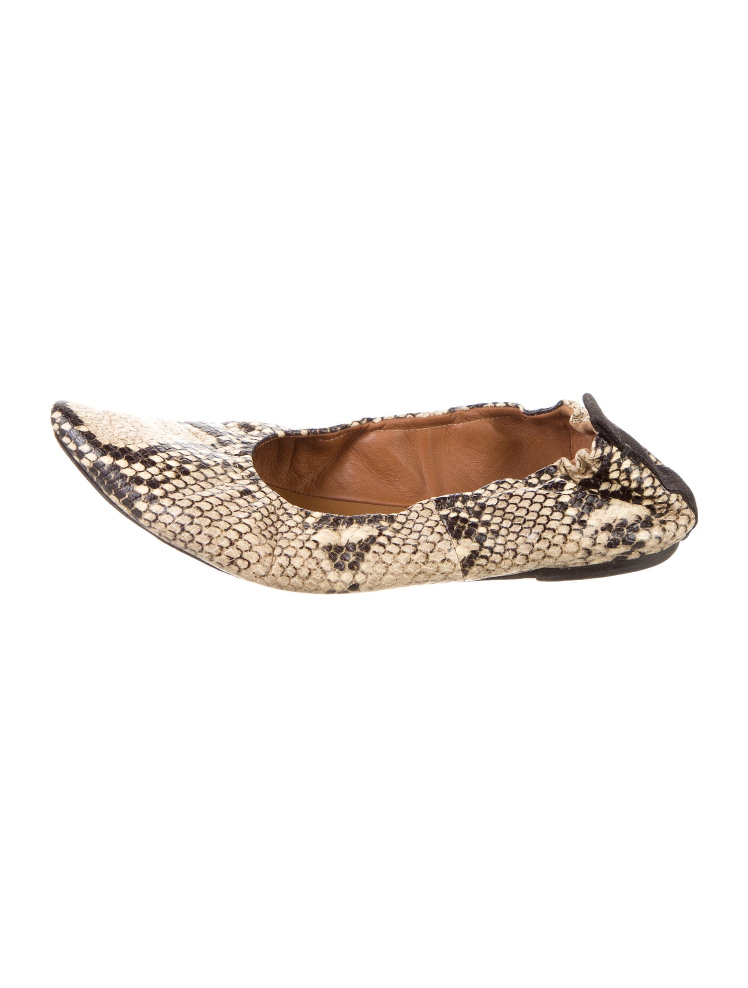 Joseph Snakeskin Animal Print Ballet Flats