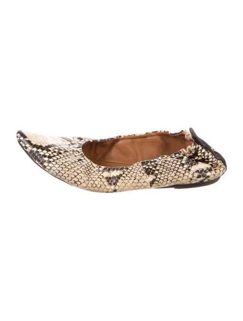 Joseph Snakeskin Animal Print Ballet Flats