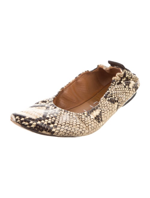 Joseph Snakeskin Animal Print Ballet Flats