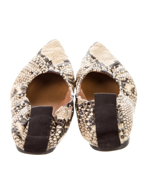 Joseph Snakeskin Animal Print Ballet Flats