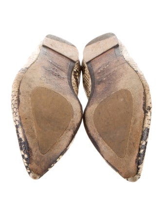 Joseph Snakeskin Animal Print Ballet Flats