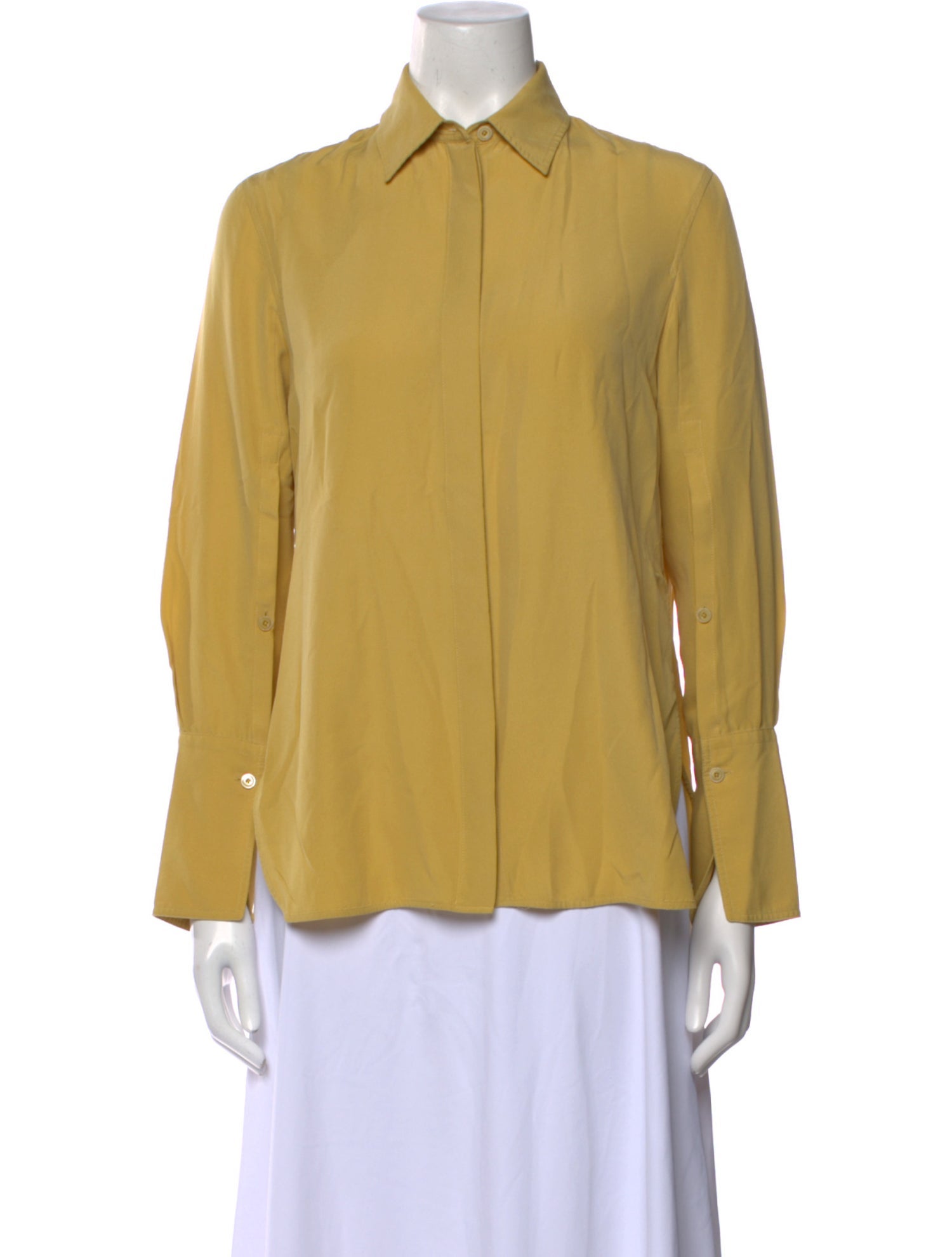 Joseph Silk Long Sleeve Button-Up Top