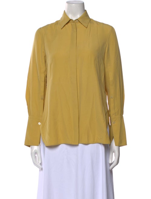 Joseph Silk Long Sleeve Button-Up Top