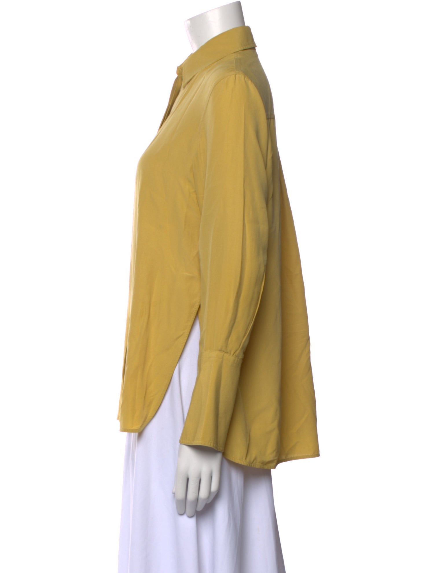 Joseph Silk Long Sleeve Button-Up Top