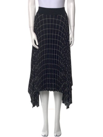 Joseph Plaid Print Midi Length Skirt
