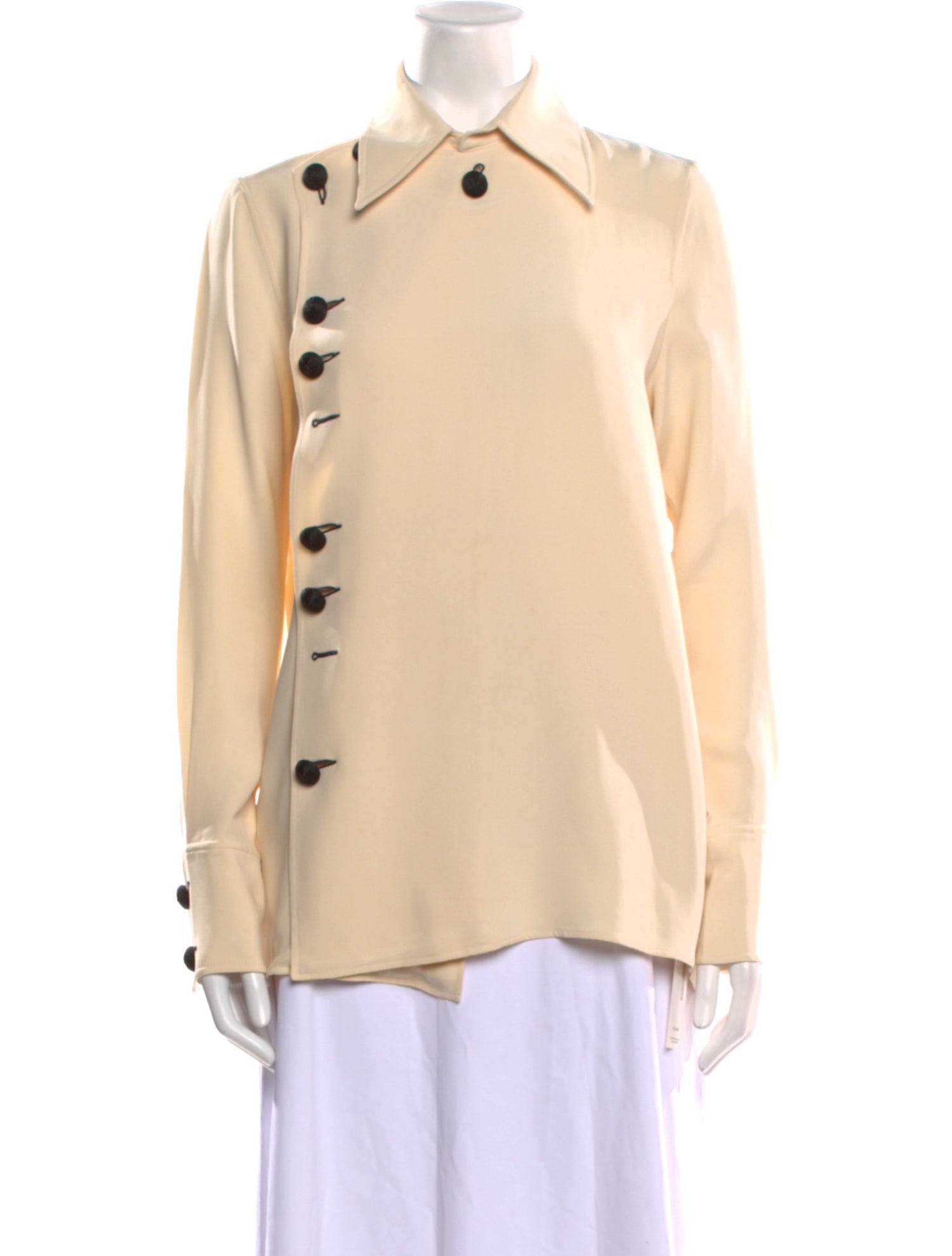 Joseph Silk Long Sleeve Button-Up Top