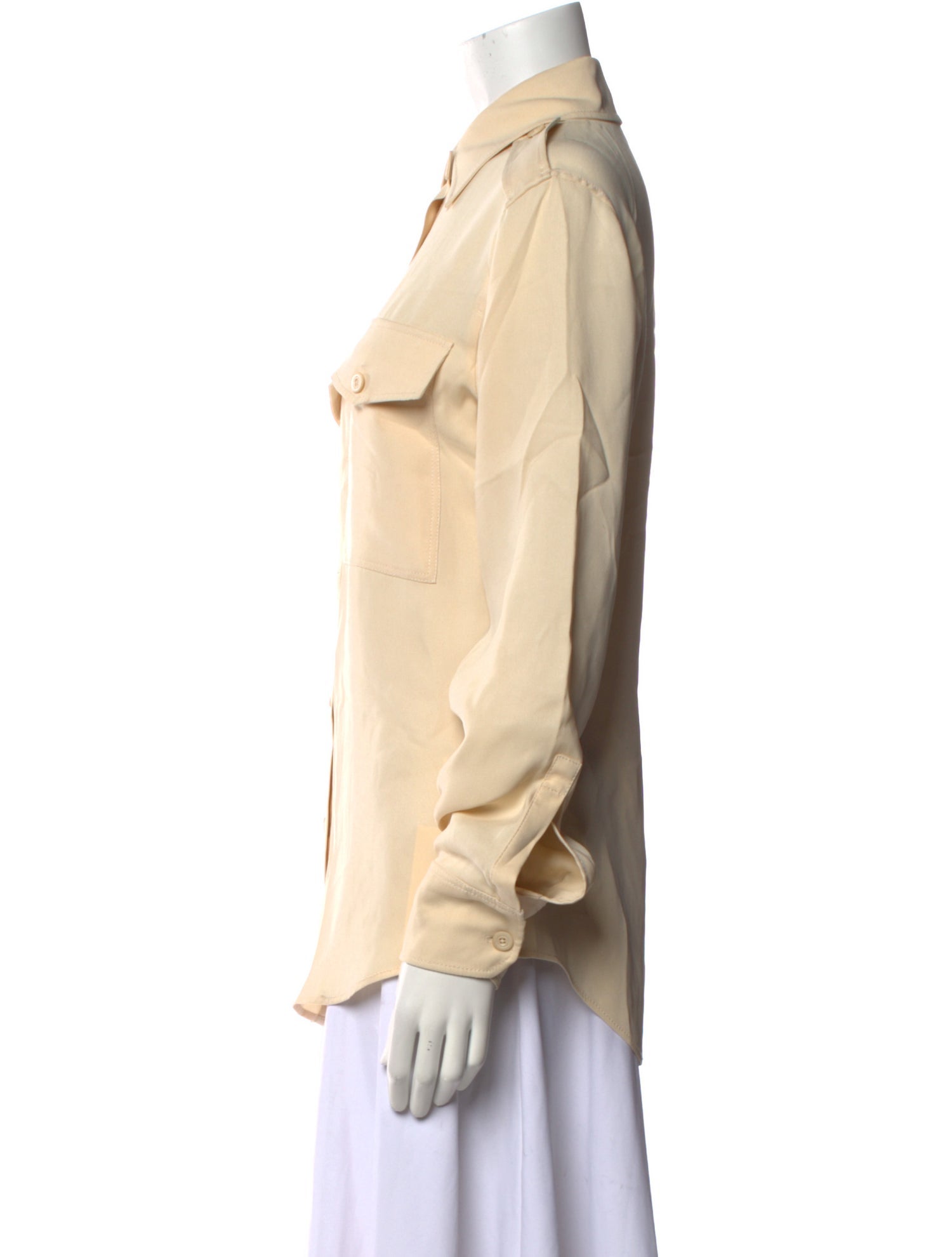 Joseph Silk Long Sleeve Button-Up Top