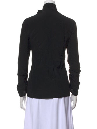 Joseph Silk Mock Neck Button-Up Top