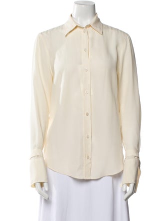 Joseph Silk Long Sleeve Button-Up Top