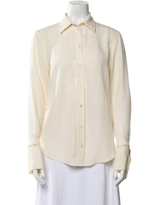 Joseph Silk Long Sleeve Button-Up Top