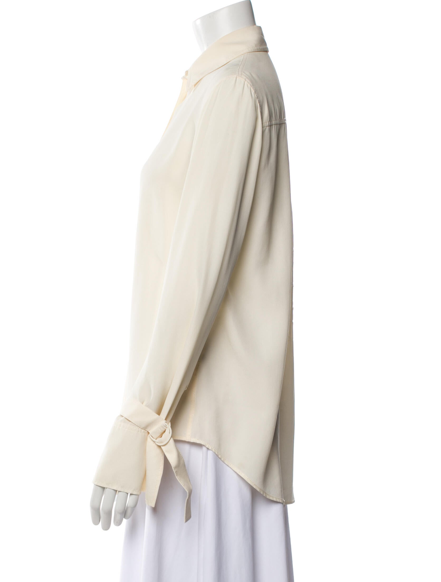 Joseph Silk Long Sleeve Button-Up Top