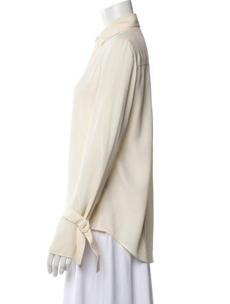 Joseph Silk Long Sleeve Button-Up Top