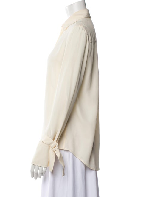 Joseph Silk Long Sleeve Button-Up Top