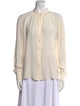 Joseph Silk Mock Neck Button-Up Top
