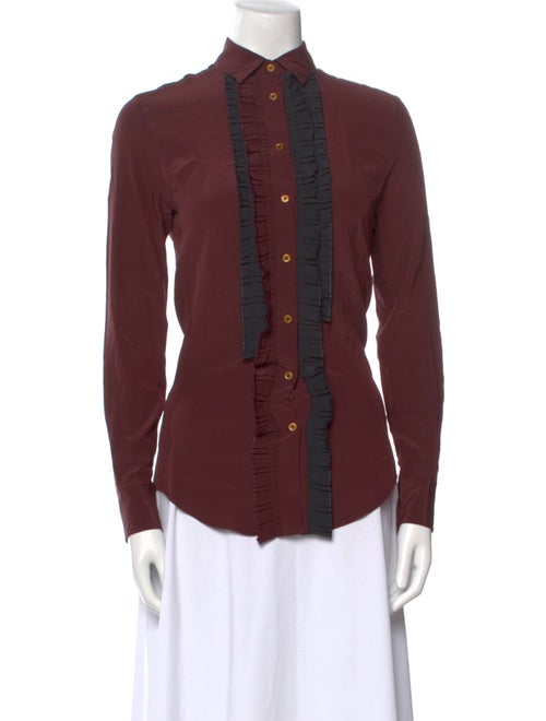 Joseph Silk Long Sleeve Button-Up Top