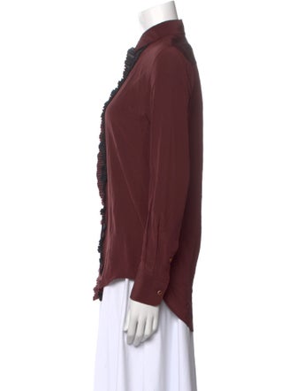 Joseph Silk Long Sleeve Button-Up Top
