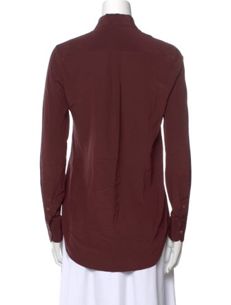 Joseph Silk Long Sleeve Button-Up Top