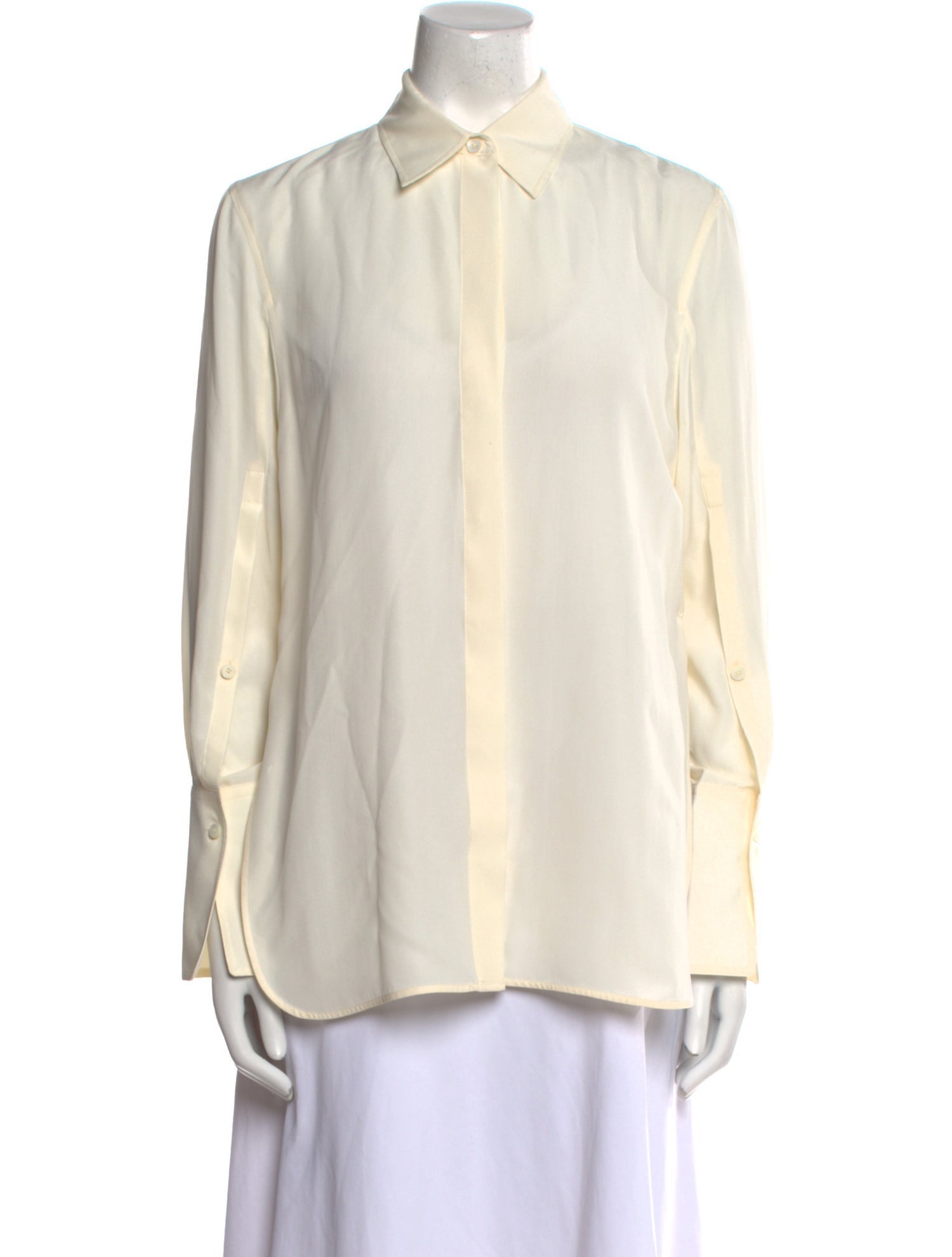 Joseph Silk Long Sleeve Button-Up Top