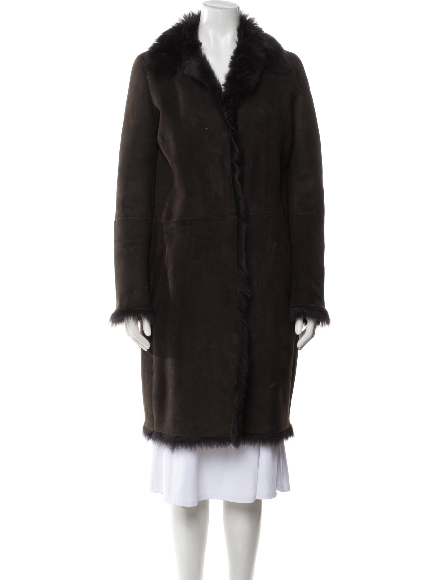 Joseph Leather Faux Fur Coat