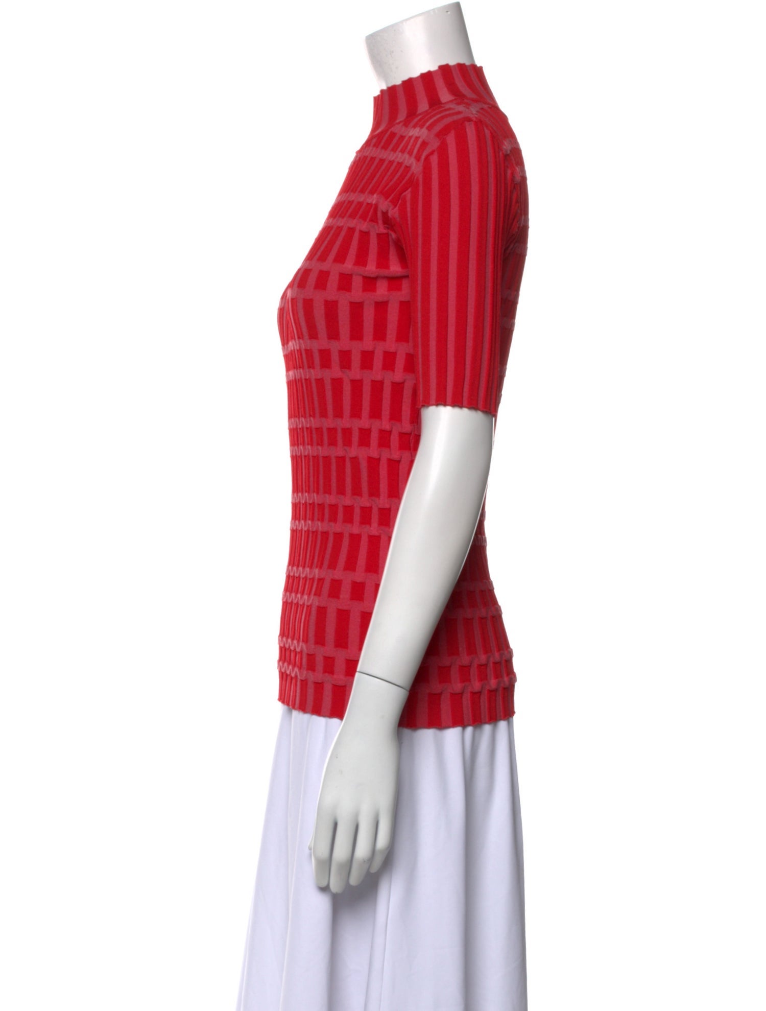 Joseph Plaid Print Mock Neck Top