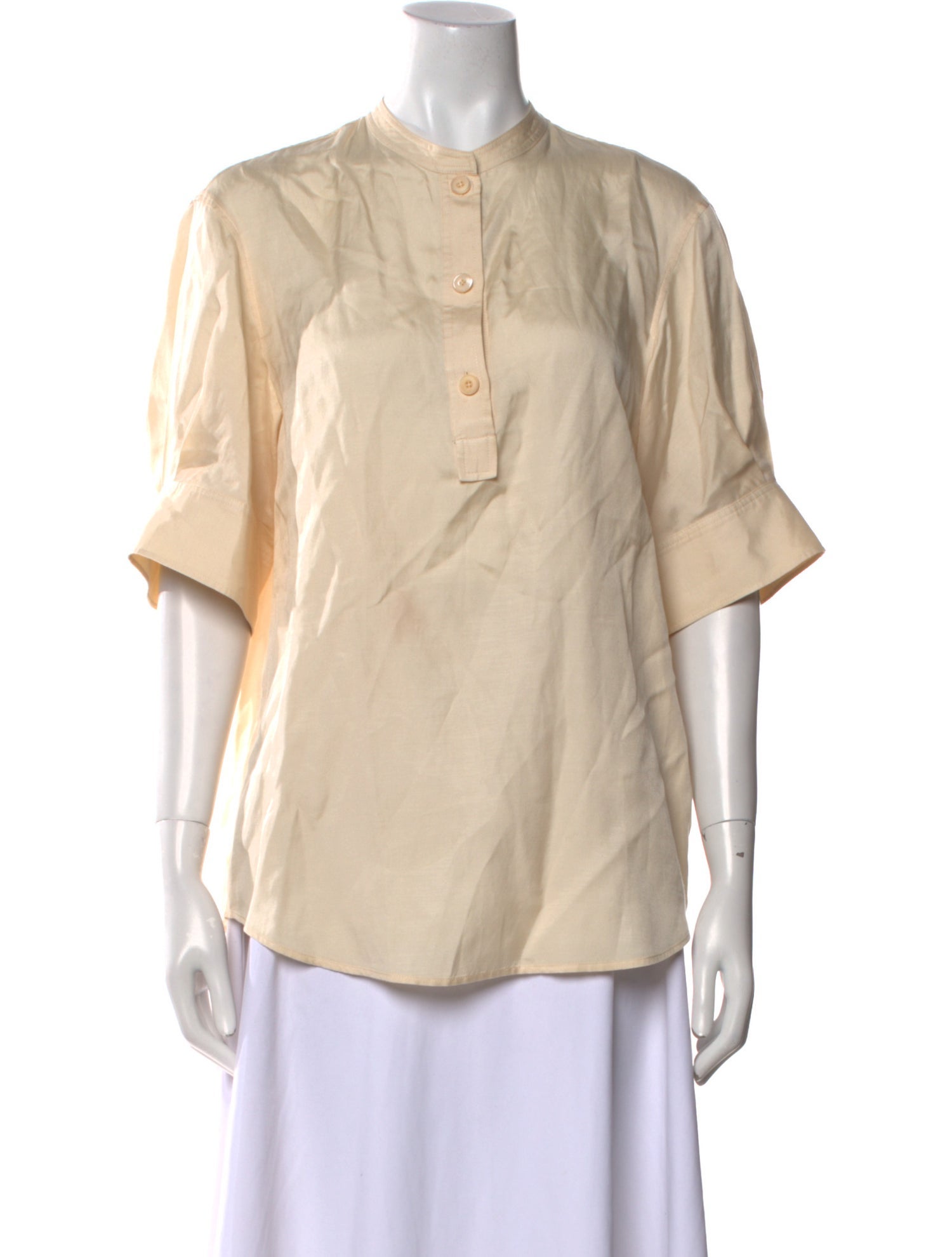 Joseph Mock Neck Three-Quarter Sleeve Blouse