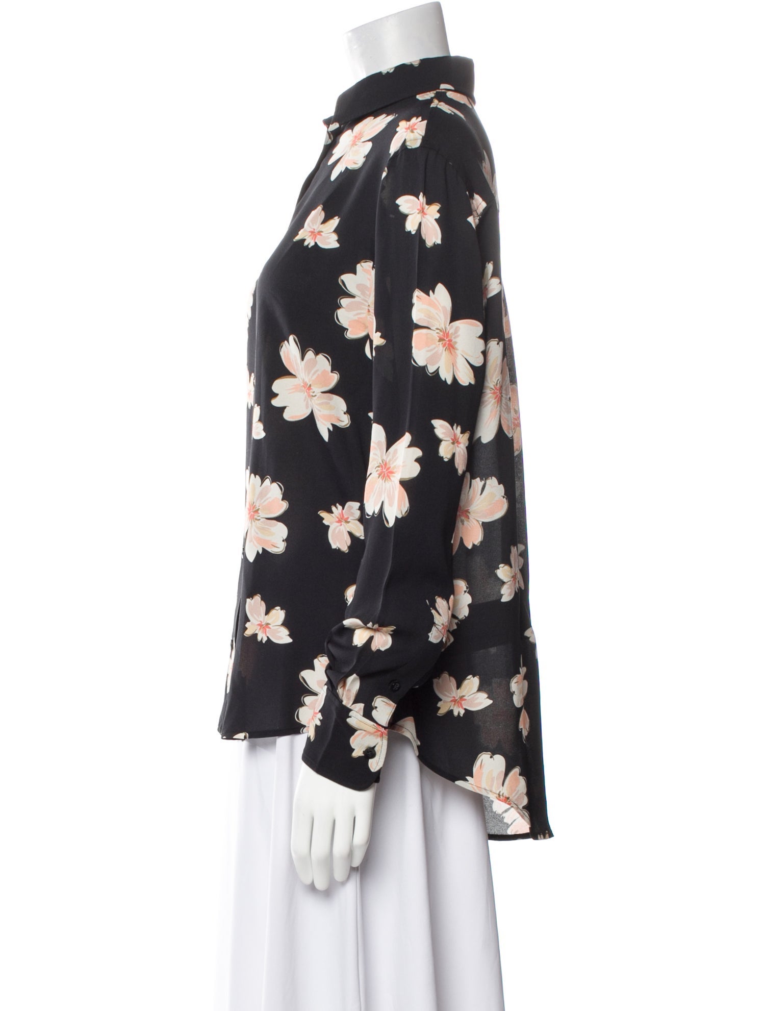 Joseph Silk Floral Print Button-Up Top