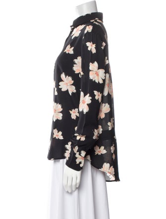 Joseph Silk Floral Print Button-Up Top