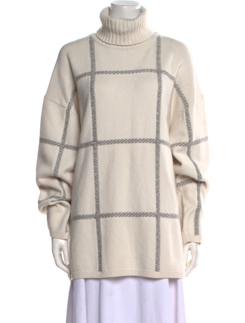 Joseph Merino Wool Plaid Print Sweater
