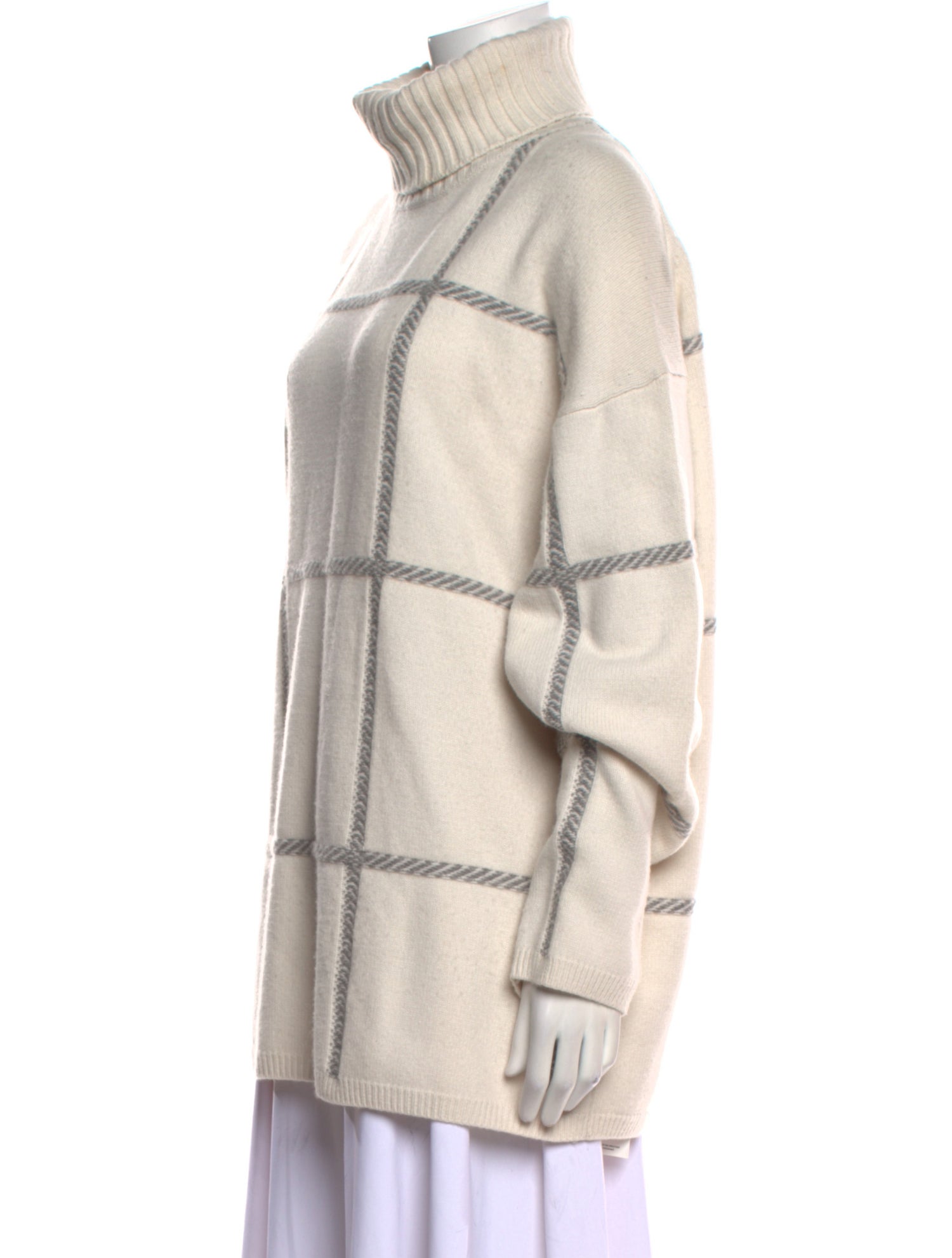 Joseph Merino Wool Plaid Print Sweater