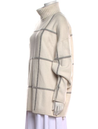 Joseph Merino Wool Plaid Print Sweater