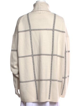 Joseph Merino Wool Plaid Print Sweater
