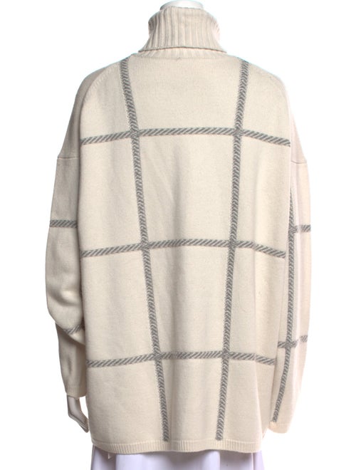 Joseph Merino Wool Plaid Print Sweater