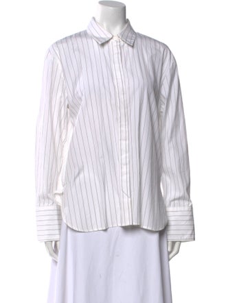 Joseph Striped Long Sleeve Button-Up Top