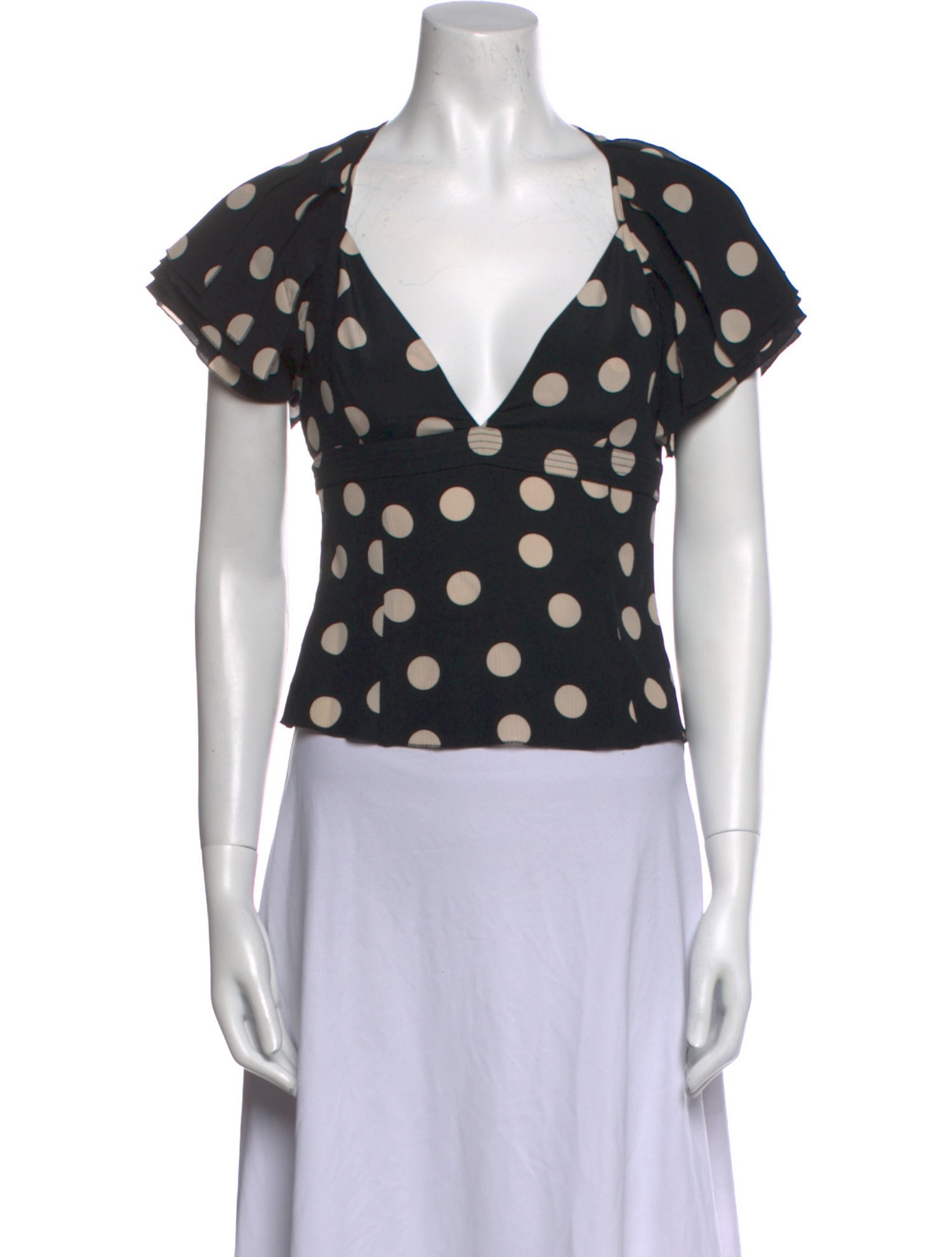 Joseph Silk Polka Dot Print Crop Top