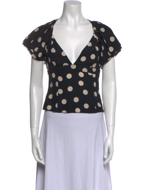 Joseph Silk Polka Dot Print Crop Top