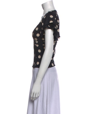 Joseph Silk Polka Dot Print Crop Top
