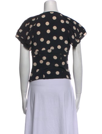 Joseph Silk Polka Dot Print Crop Top